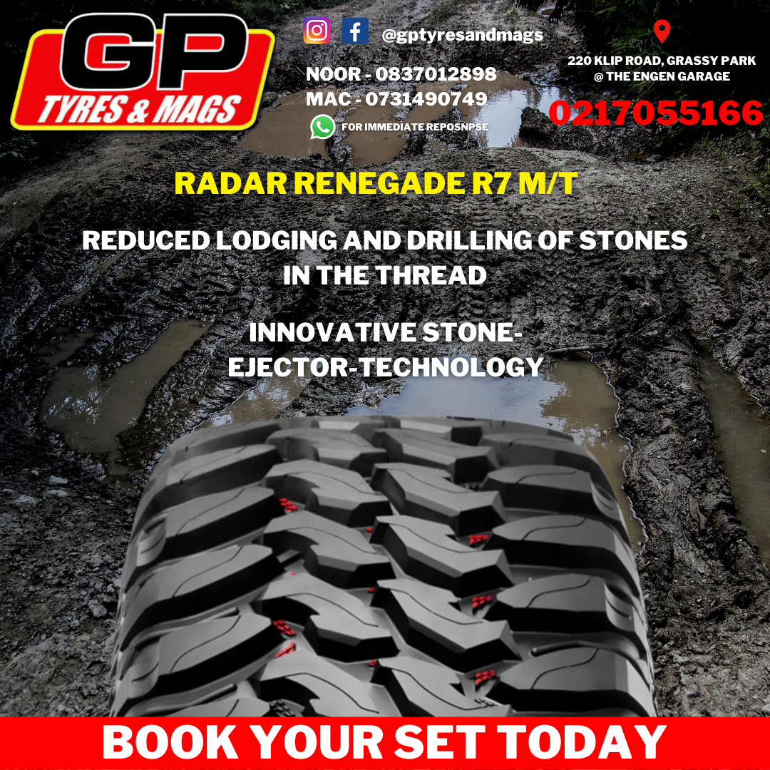 RADAR RENEAGE R7 M/T FEATURES: REDUCED LODGING AND DRILLING OF STONES IN THE THREAD.  INNOVATIVE STONE-EJECTOR-TECHNOLOGY